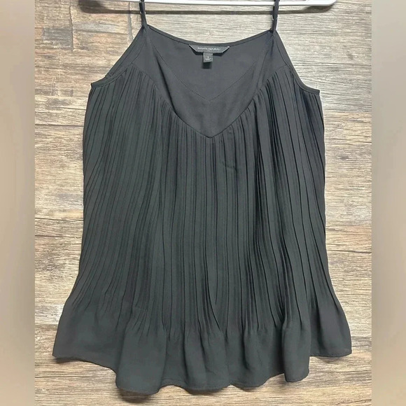 Banana Republic Black Pleated V-Neck Blouse - Picture 1 of 2